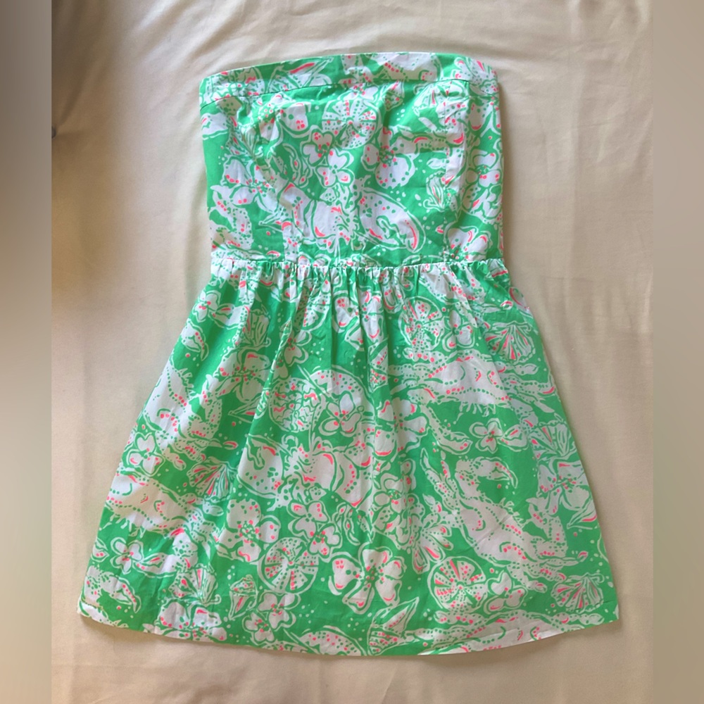 Strapless Dress with Pockets
